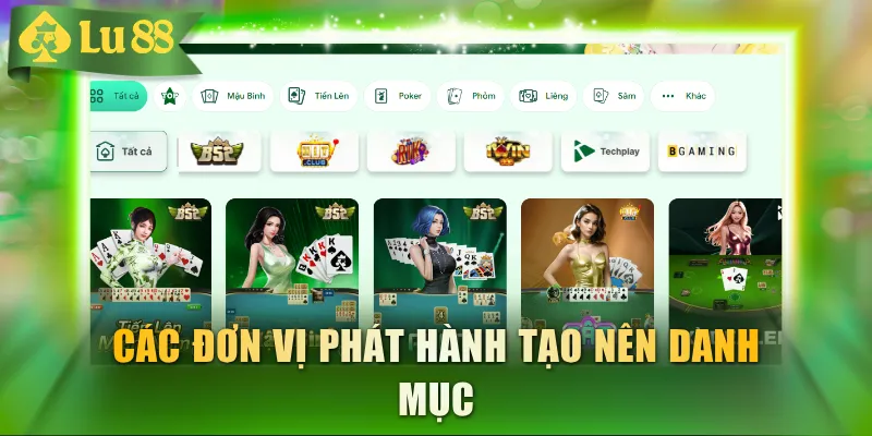 Các đơn vị phát hành tạo nên danh mục