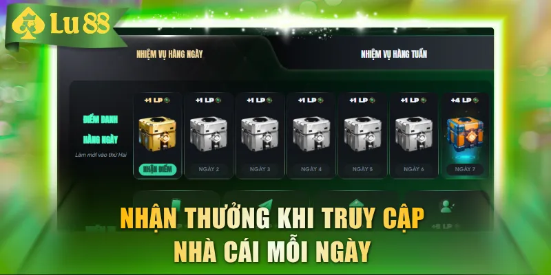 Nhận thưởng khi truy cập nhà cái mỗi ngày 